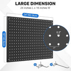 Peg Board, 4 Pack Metal Pegboard Panels Black Pegboards Wall Organizer - Image 3
