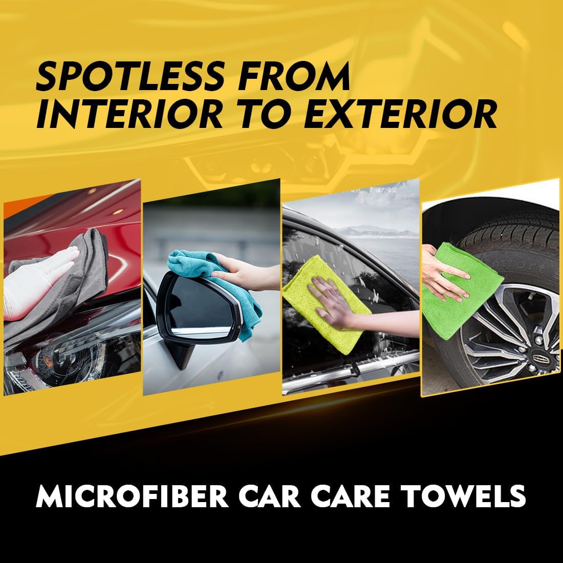 HOMEXCEL Microfiber Cleaning Cloth 50 Pack, 12.5 x 12.5 inch Microfiber Towels for Cars, Ultra Absorbent Car Washing Cloth, Lint Free Streak Free Cleaning Rags for Car, Kitchen, and Window, Multicolor