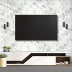 AULIGET 4-Piece White Marble Look Peel and Stick Backsplash Wall Tiles - Image 4