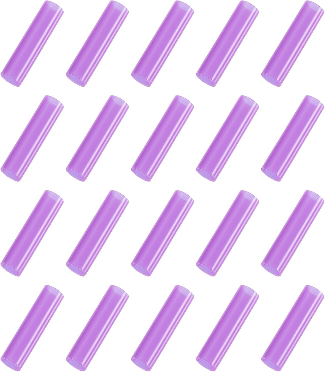 uxcell 20Pcs Silicone Straw Tips, Metal Straw Covers, Soft Reusable Straws Tips Fit for 8mm/0.31" OD Stainless Steel Straws (Purple)