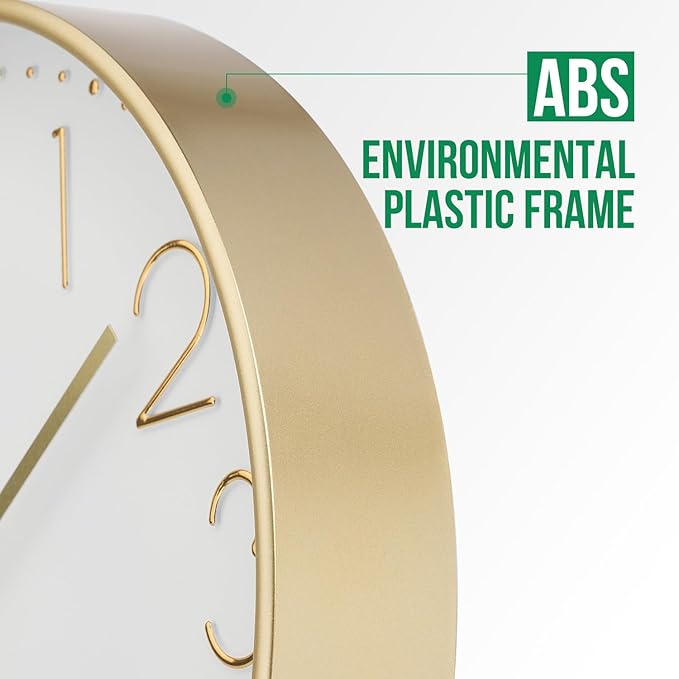Wall Clock 12 Inch Non-Ticking Silent Modern Simple Style Round Decor Clock - Image 4