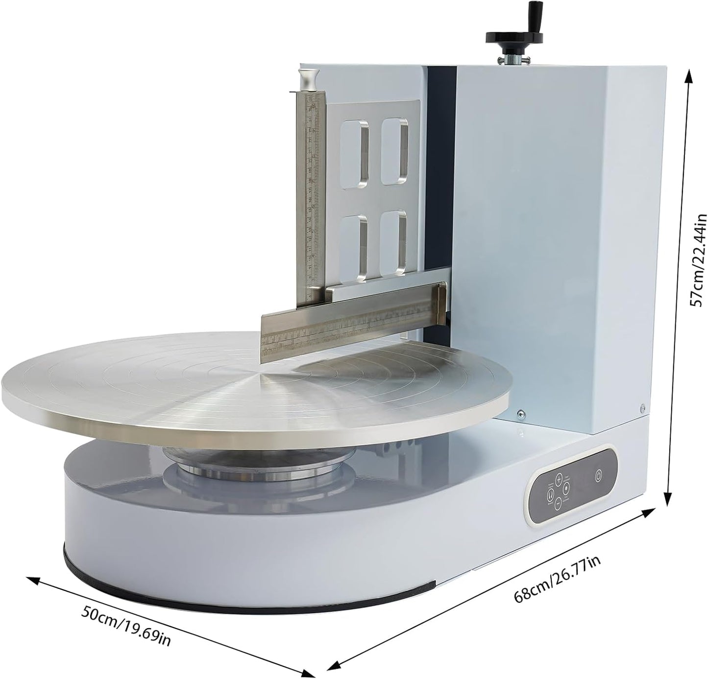 Automatic Cake Decorating Machine, Electronic Cream Coating Spreading Smooth Machine with Graduated Scraper 0-320RPM Rotating Speed,Cake Bread Spreader Machine for 4-16inch Cakes,White