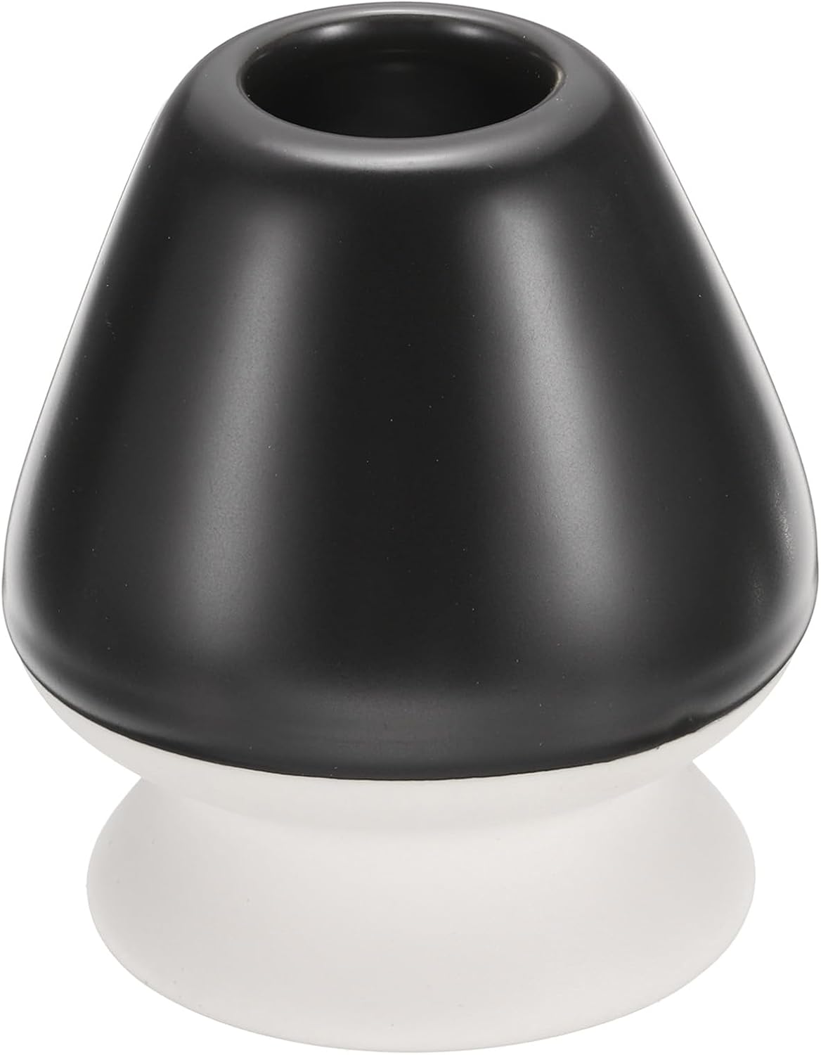 HARFINGTON Ceramic Chasen Stand 73mm Matcha Whisk Holder Teas Set Whisks Stand Traditional Matcha Tea Chasen Holder Tea Set Accessories for Tea Tasting, Black White