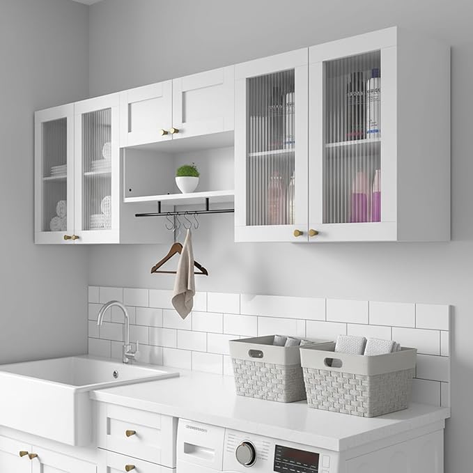 70.8"L Wall Mounted Laundry Room Cabinet Set by Kikihouse
