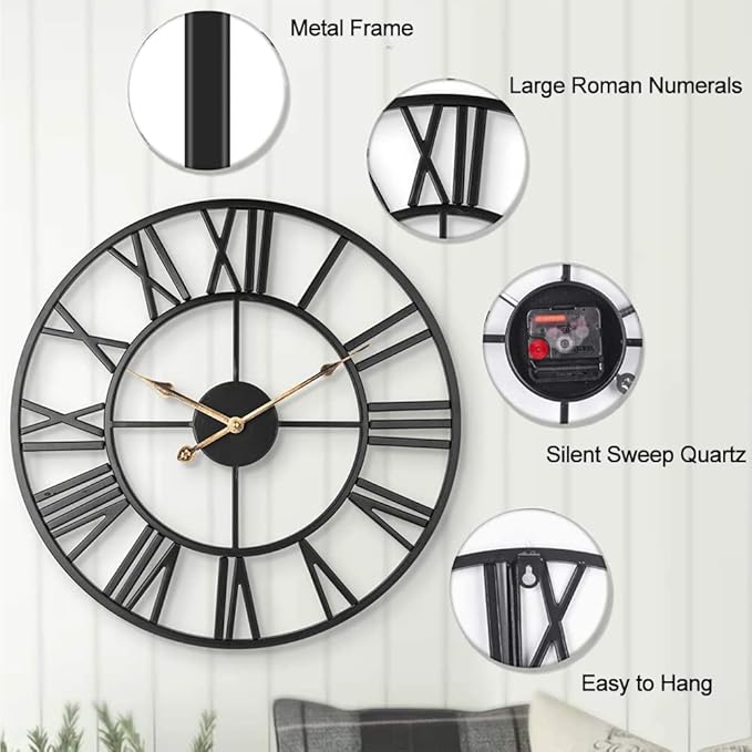 Large Industrial Wall Clock - Image 8
