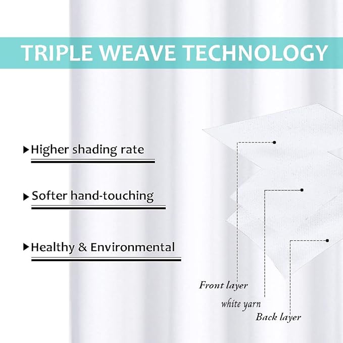 NICETOWN Pure White 100% Blackout Lined Curtains, 2 Thick Layers Completely - Image 6