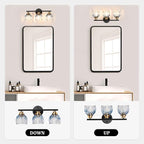 TALOYA Bathroom Vanity Light Fixtures, 3-Light Modern Black and Gold Wall - Image 8