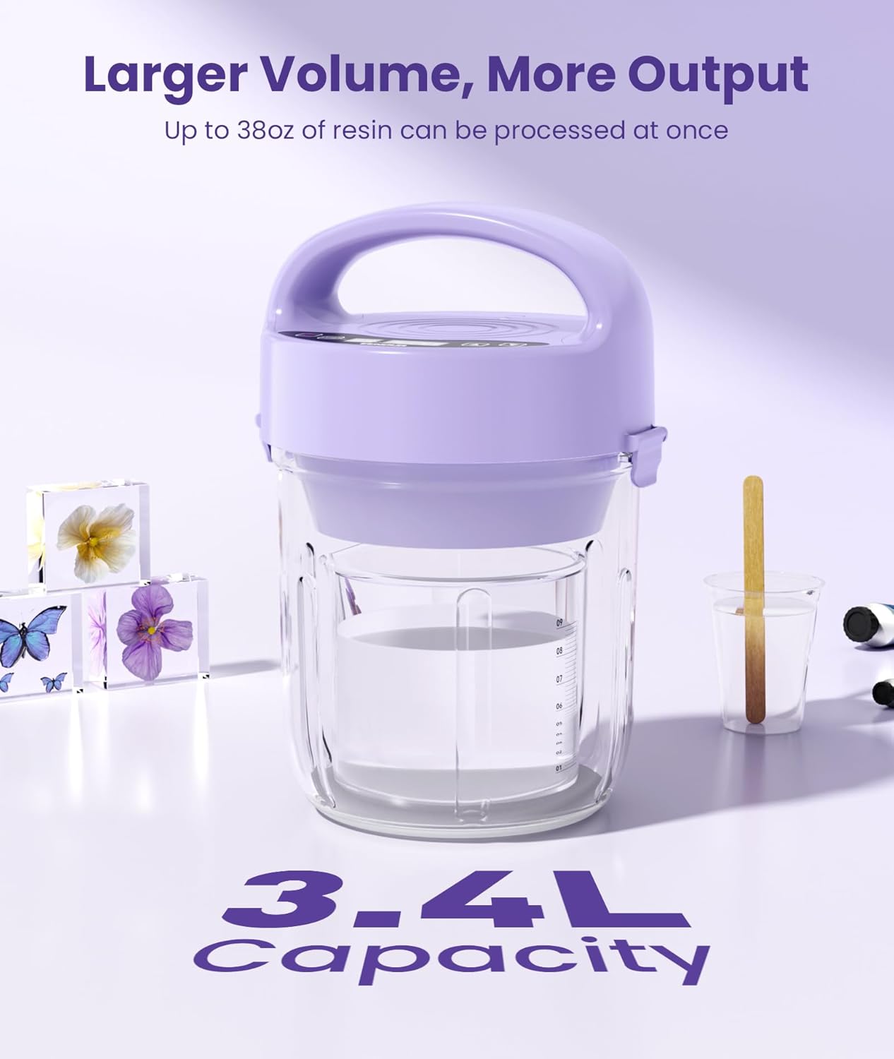 EENOUR Resin Bubble Remover, Removes 99% of Air Bubbles in 5 Minutes, 98kPa Vacuum Chamber with Digital Display, Big Capacity bubble remover for Epoxy Molds Casting, UV Resin, Silicone, Jewelry Making