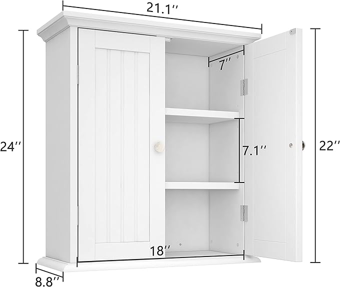 ChooChoo Bathroom Wall Cabinet, Over The Toilet Space Saver Storage Cabinet - Image 3