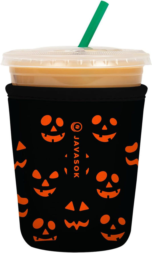 Sok It JavaSok Iced Coffee & Cold Soda Insulated Neoprene Cup Sleeve (Fright Night Lights, Small: 16-20oz)