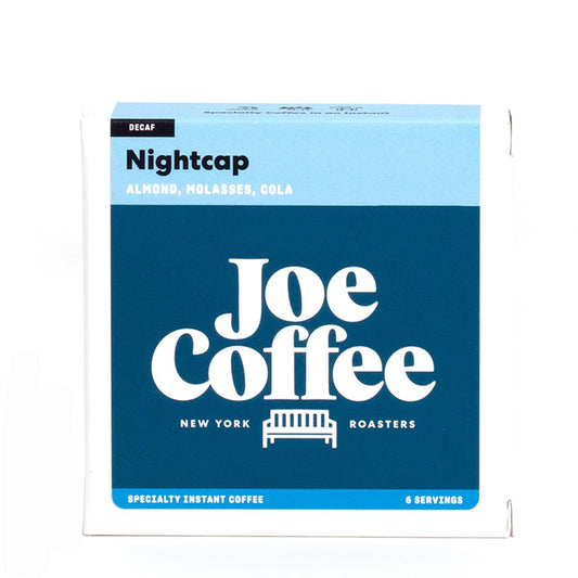 Joe Coffee Company - Nightcap Decaf Specialty Instant Coffee Packets (6 Sachets) | NYC Roaster, Kosher, Climate-Friendly