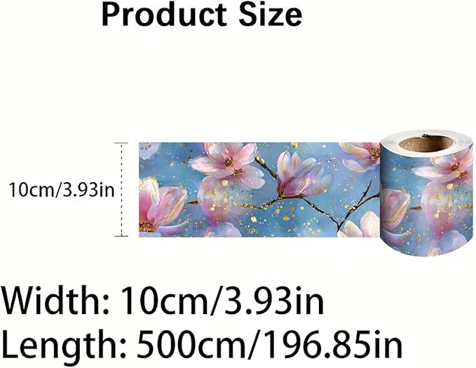 Magnolia Flower Wallpaper Border 196x4 Inch Peel and Stick Wall Border Pink - Image 8