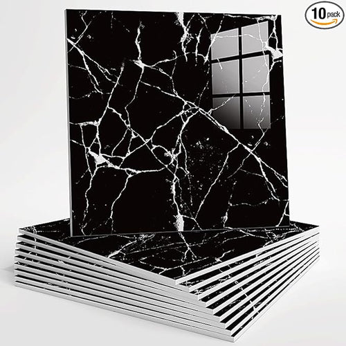10pcs Peel and Stick Tile Shower Waterproof Marble Tiles Wall Panels, by Unknown
