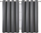 LEMOMO Frost Grey Blackout Curtains/52 x 45 Inch Length Kids Curtains/Set of 2 - Image 2