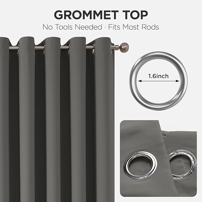Joydeco Blackout Door Curtain for Doorway Privacy 90 Inches Long, Grommet - Image 9