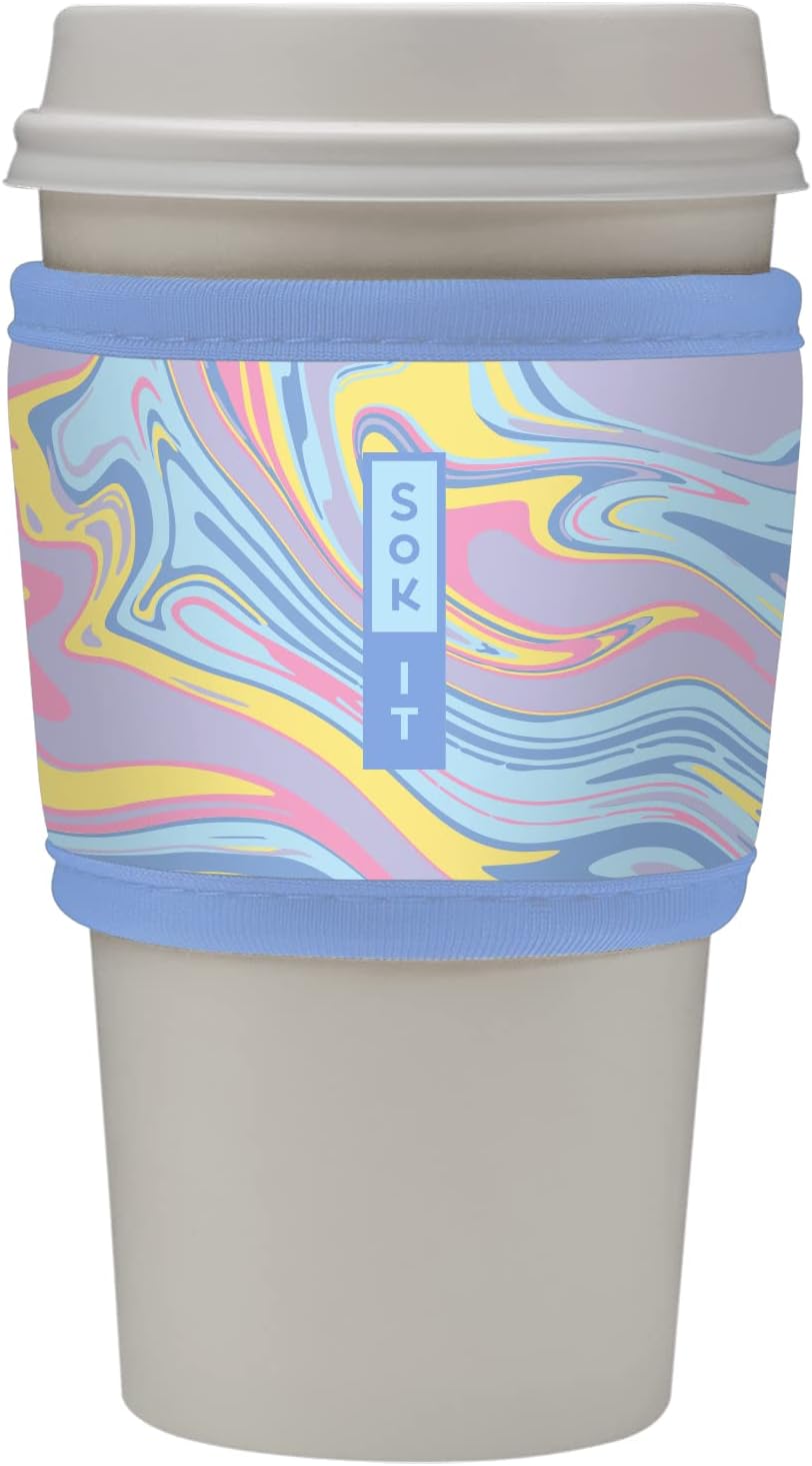 Sok It HotSok Coffee & Tea Reusable Insulated Neoprene Cup Sleeve (Psychedelic Swirl)