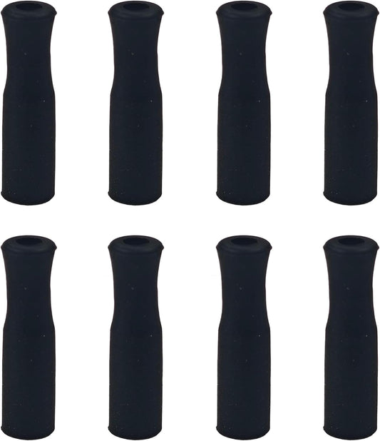 pson 8Pcs Silicone Straw Tips, Food Grade Reusable Anti-Scald/Cold Straw Covers Fit for 8mm Stainless Steel Straws(Black)