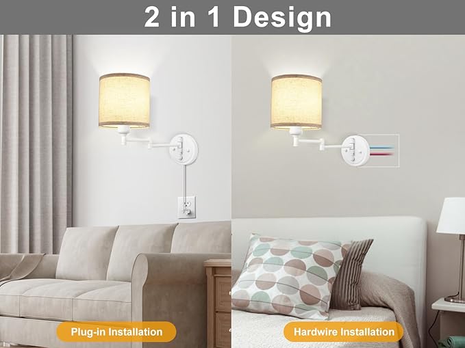 GOODATE Plug in Wall Sconces - Image 6