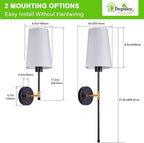 Depuley Battery Operated Wall Sconce: 27" Set of 2 Wireless Wall Lights - Image 8