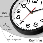 Roymnie Wall Clock Silent Non-Ticking Modern Clock Battery Operated 12 Inch - Image 4