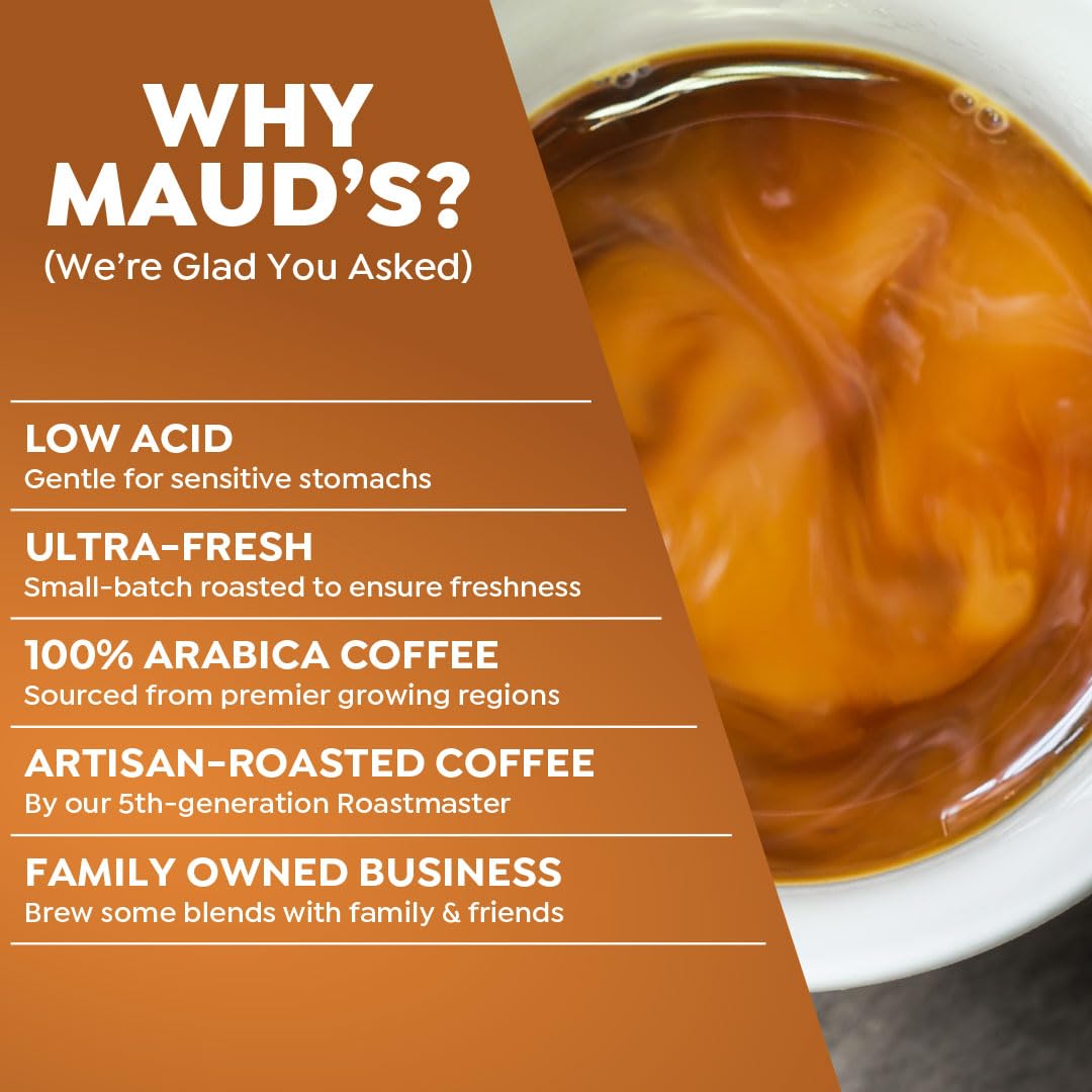 Maud's Salted Caramel Flavored Coffee Pods, 100 ct, Medium Roast Flavored Coffee in Recyclable Single Serve Pods – 100% Arabica Beans, Compatible with Keurig K Cups Maker
