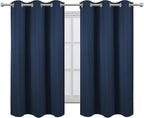 LEMOMO Navy Blue Blackout Curtains 34 x 54 Inch Length/Set of 2 Curtain - Image 2