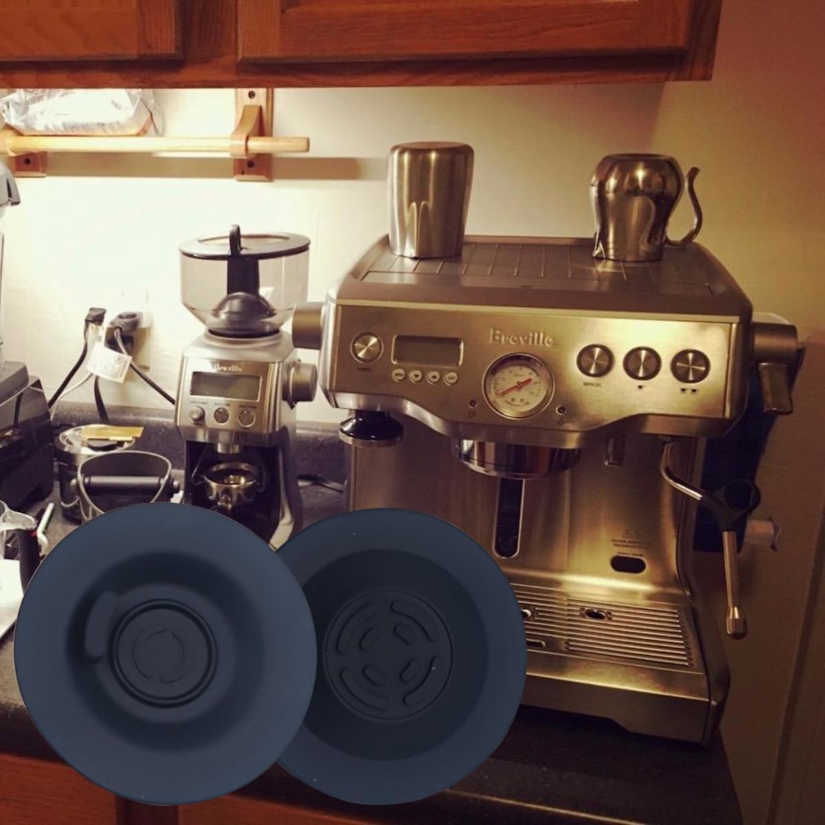 2 PCS 58 mm Backflush Cleaning Disc for Breville Espresso Machine, silicone Disc for Breville Espresso Machine Part BES980XL BES920XL BES900XL BES990 Black