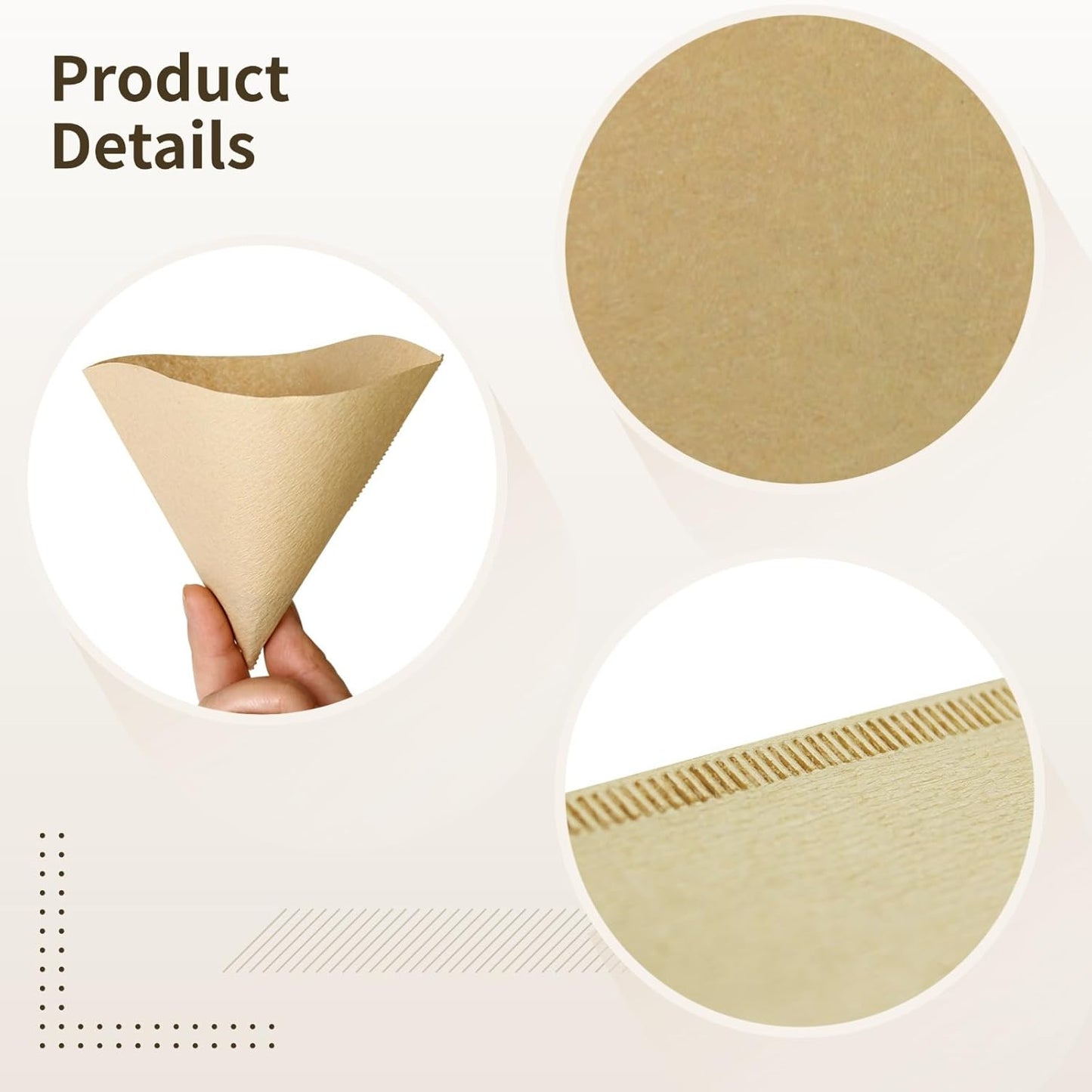 100 PCS Fryer Oil Filter, Hand Drip Coffee Filter Paper, V60 Cone Thickened Wood Pulp Filter for Grease Coffee Tea, Kitchen Essential