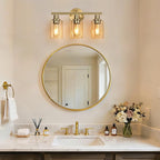 Zarbitta 3-Light Bathroom Light Fixtures, Brushed Gold Vanity Light, Farmhouse - Image 6