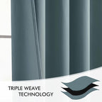 MIULEE Greyish Blue Back Tab Blackout Curtains 72 Inches Long 2 Panels Set - Image 7