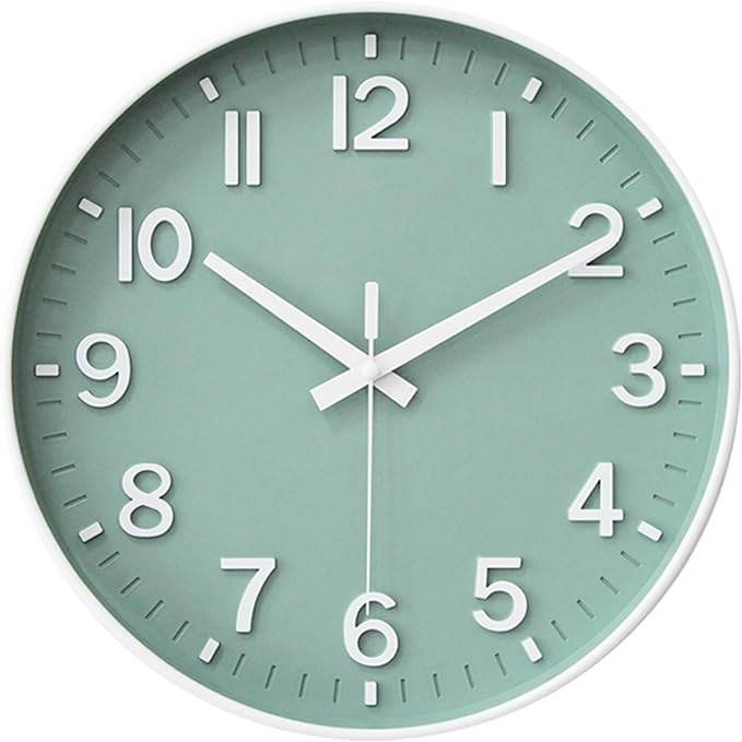 HZDHCLH Wall Clocks Battery Operated, Wall Clock Green, 10 inch Wall Clock by HZDHCLH