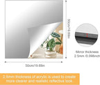 20x20 in Acrylic Mirror Sheet for Wall, 2.5mm Thick Unbreakable Non Glass Body - Image 2