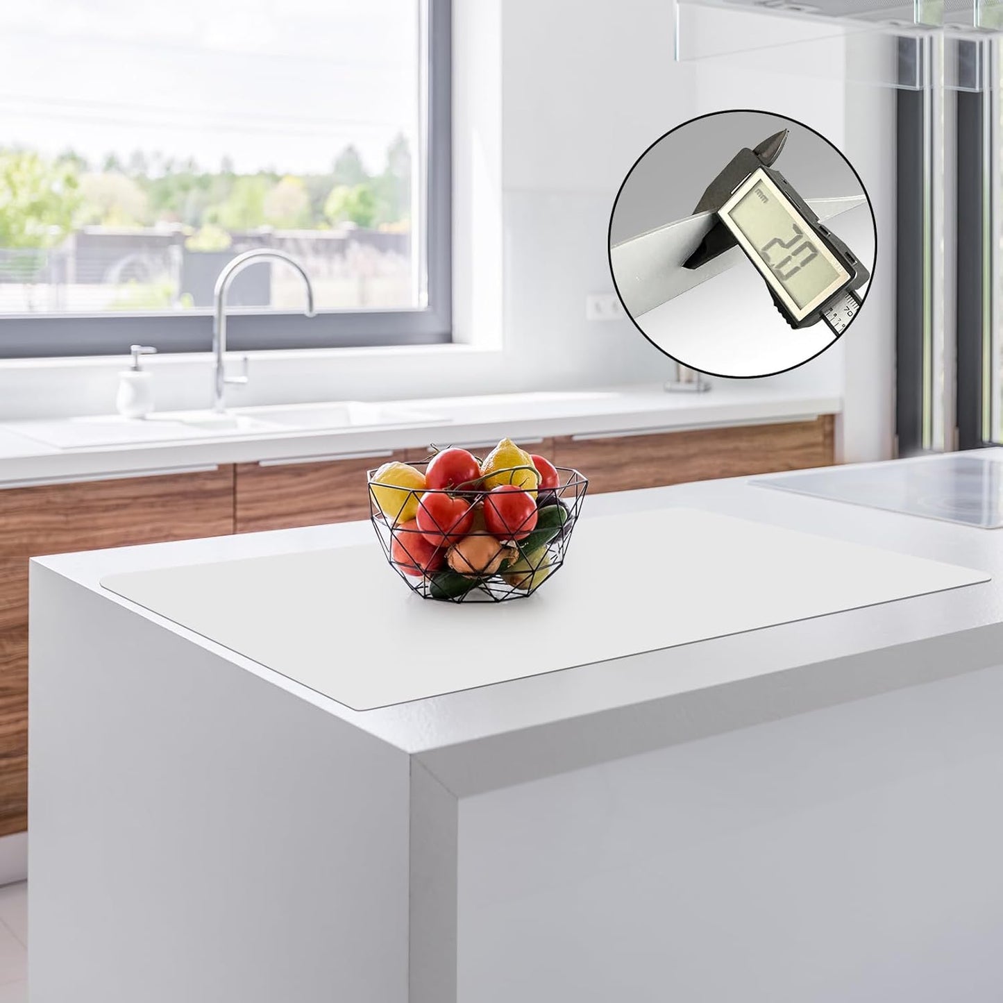 2MM Thick Silicone Countertop Mat, 35.4"x 23.6" Silicone Mats for Kitchen Counter, Nonslip Heat Resistant Mat, Large Kitchen Counter Mats, Waterproof Countertop Protector, Semitransparent