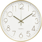 Wall Clock 12 Inch Non-Ticking Silent Modern Simple Style Round Decor Clock by BAKBRAND