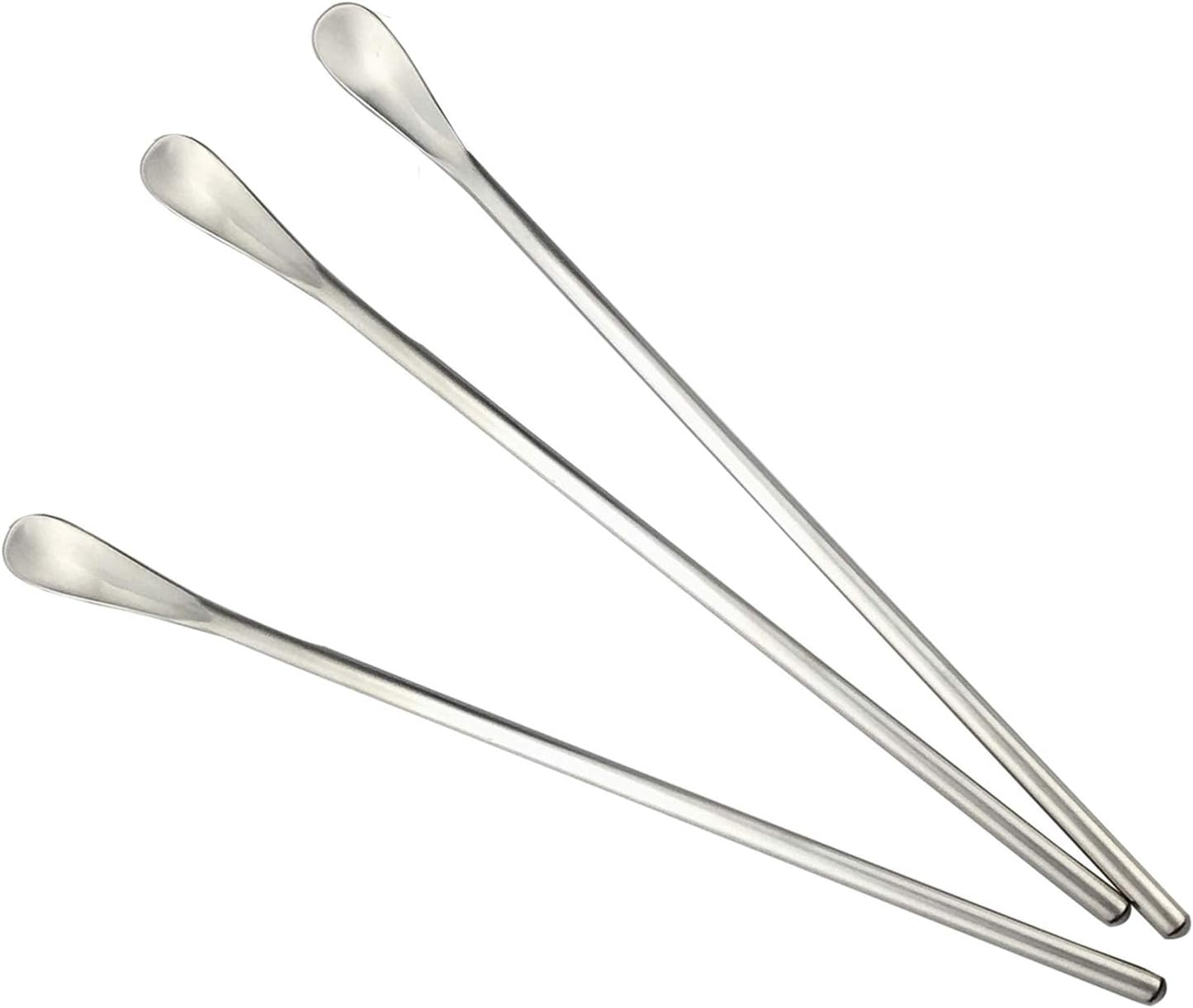 JASHII Silver Matte Long Handle Spoon Cocktail Mixing Stirring Spoons Iced Tea Coffee Spoons with 8.6 inch Long Handle Brushed SUS304 Stainless Steel, 3-Piece