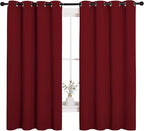 NICETOWN Christmas Burgundy Window Curtains Blackout Drapes, Thermal Insulated - Image 2
