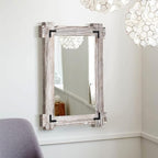 MeMoreCool Large White Farmhouse Mirror 40x28 Inch, Wood Framed Decorative Wall - Image 2