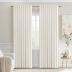 MIULEE Ivory Back Tab Blackout Curtains 72 Inches Long 2 Panels Set by MIULEE