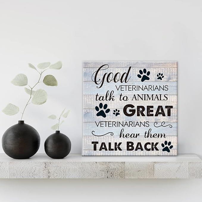 Funny Veterinarian Gifts Farmhouse Dog Canvas Wall Art Decor Veterinary Vet Gift - Image 3