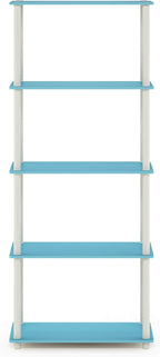 Furinno TURN-N-TUBE Storage Shelves, 5-Tier Book Shelf, Corner Shelf, Toolless - Image 7