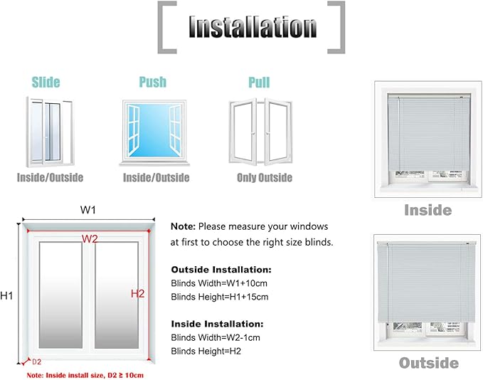 YIIBAII Mini Blinds Suitable for 24" W x 64" H Windows 1" Aluminum Horizontal - Image 8