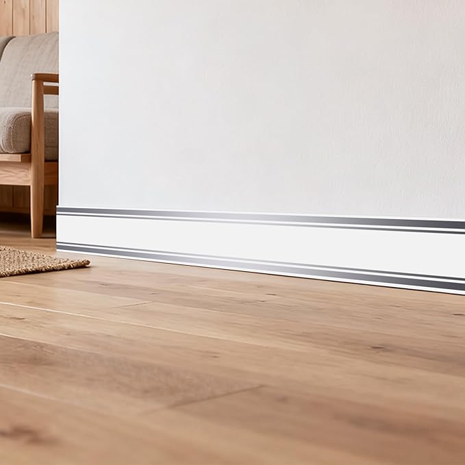 Thick Peel and Stick Baseboard Trim, 3.93" x 196.8" Wallpaper Borders, PVC+XPE - Image 6