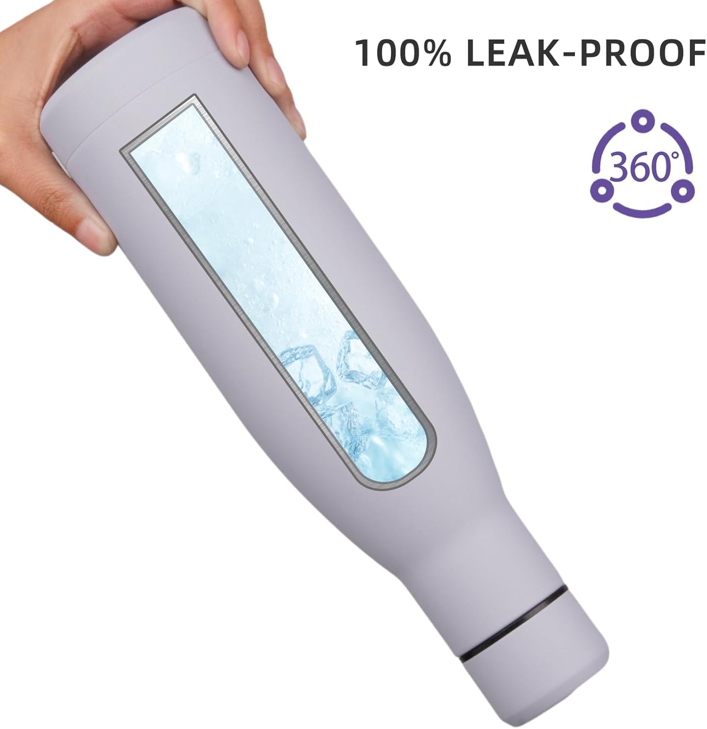 BJPKPK Insulated Water Bottle 17oz Stainless Steel Water Bottles Dishwasher Safe Metal Thermos Keep Cold and Hot,Mist Grey