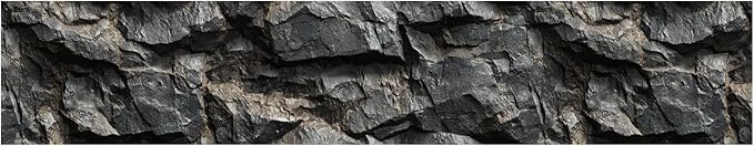 Stone Wallpaper Border 196x4 Inch Peel and Stick Wall Border Dark Slate Rock - Image 2