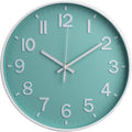 Wall Clock 12 Inch Mint Green Modern Simple Quartz Decorative Clock Non-Ticking by BAKBRAND