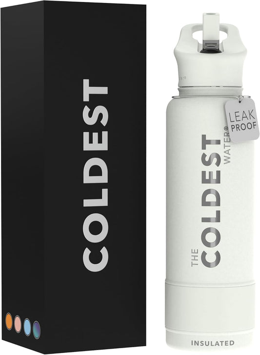 Coldest Insulated Water Bottle with Straw Lid - Stainless Steel Metal Insulated Bottle for Men & Women (Margarita, 40 oz)