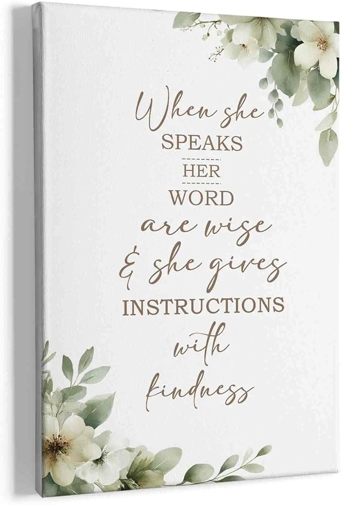 HIWX Christian Wall Decor, Sage Green Botanical Bible Verses Framed Canvas by HIWX