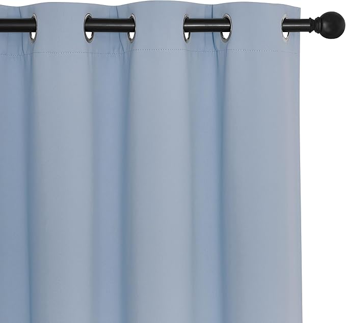 NICETOWN Blackout Vintage Blue Bedroom Curtain 84 inches Long, Grommet Thermal - Image 7