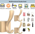 TOFIIGREM Gold Hooks for Wall Double Hooks, Heavy Duty Thick Bathroom Coat - Image 7
