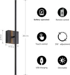 KARTOOSH 28.3 Inch Battery Operated Wall Sconces 3000K Warm White LED Wall - Image 5